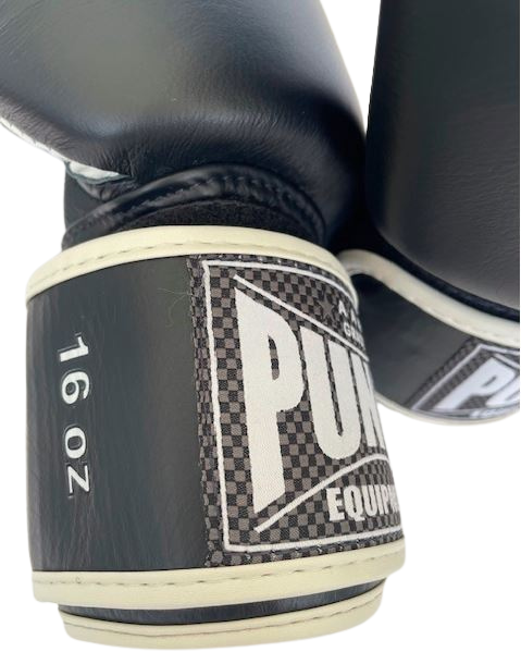 BOXING GLOVES - Siam™ - LEATHER - BLACK - 16OZ